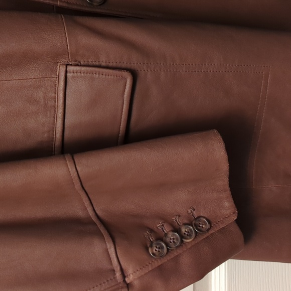 Men's Jos A Banks Signature Collection Leather Blazer - Picture 2 of 4